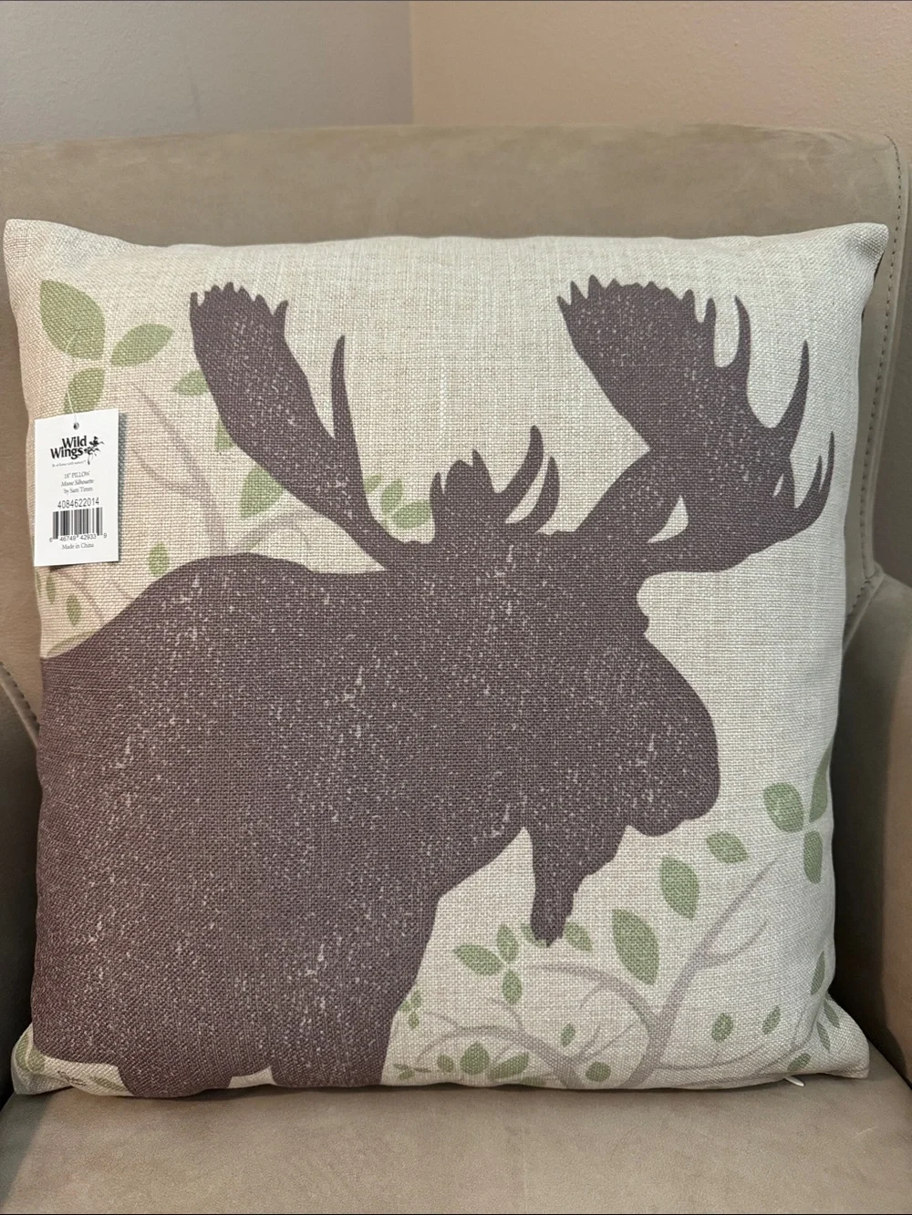 Rustic Pillow With Moose Western Theme